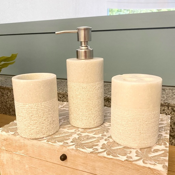 Other - Marble Soap Dispenser, Toothbrush Holder & Cup Set